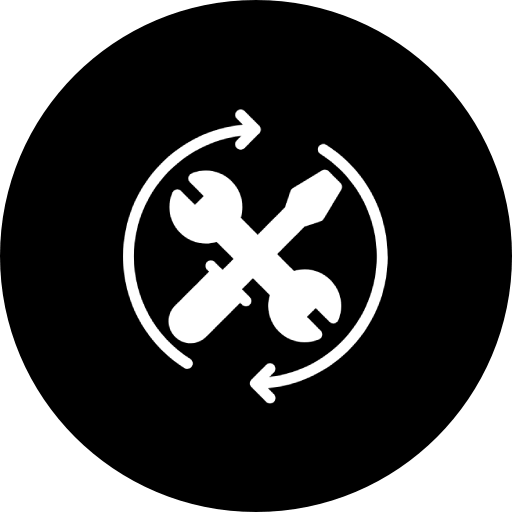 Werkzeug- und Kreissymbol